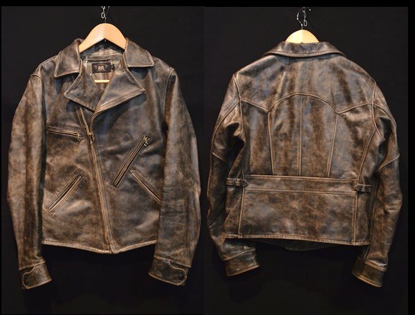 良品】RRL レザー ライダース ジャケット カウハイド ダブル S ラルフ