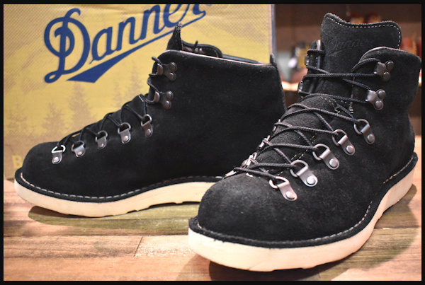 9EE 箱付 良品 白タグ】Danner ダナー マウンテンライト 黒スエード