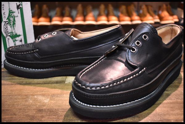 ラッセルモカシン　オネイダ　ダブルパンプ　黒　Russell Moccasin