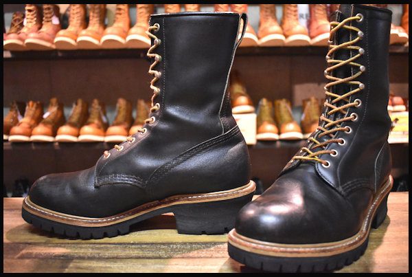 希少】廃盤 REDWING レッドウィング 699 ロガーブーツ 黒 羽根タグ