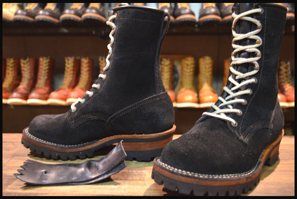 美品】VIBERG ヴァイバー ロガー ブーツ 黒 ブラック ラフアウト