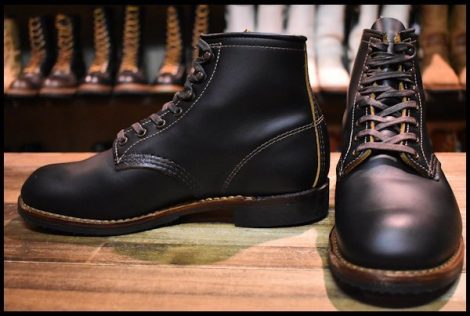 【6D 美品 18年】レッドウィング 9060 ベックマン ブラッククローンダイク 黒 茶芯 フラットボックス 編み上げ ブーツ redwing HOPESMORE