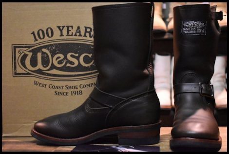 【9.5AA 箱付 良品 100周年記念 18年】WESCO ウエスコ 1939’s エンジニア ボス チャコール ビブラムソール ビンテージ ブーツ HOPESMORE