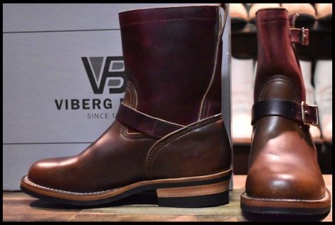 【UK8 箱付 未使用】VIBERG ヴァイバー エンジニア ツートン #8バーガンディクロムエクセル×ブラウンクロムエクセル ブーツ HOPESMORE