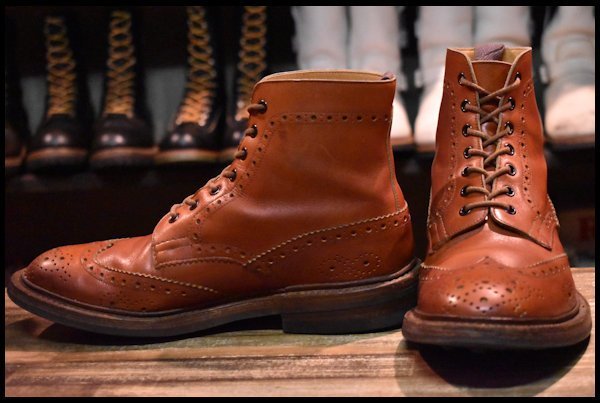 Tricker's トリッカーズ ブーツ M6178 ポールスミス別注 Brogue Boots ブローグ カントリー ブーツ ダイナイトソール  ブラウン系約32cm高さ