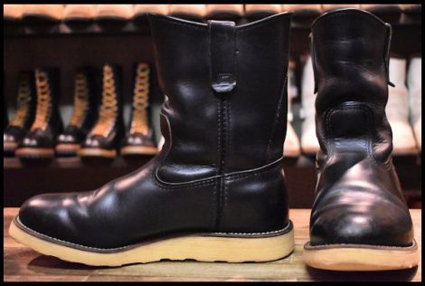 【8.5E 良品 羽タグ 97年】レッドウィング 8169 ペコス 黒 ブラッククローム ブーツ redwing pecos HOPESMORE