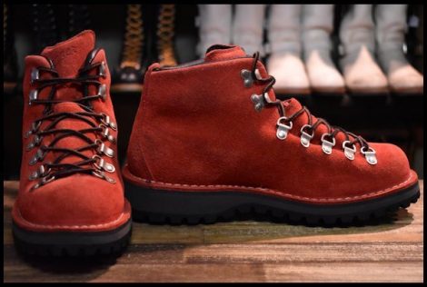 【7EE 美品 プロペラ別注 白タグ】Danner ダナー マウンテンライト 10300X ブーツ 赤 レッド スエード HOPESMORE