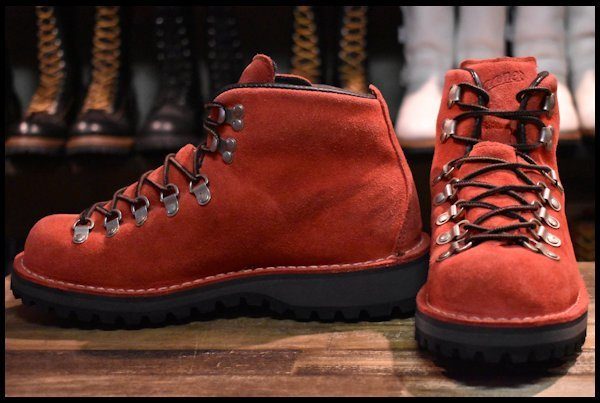 【7EE 美品 プロペラ別注 白タグ】Danner ダナー マウンテンライト 10300X ブーツ 赤 レッド スエード HOPESMORE