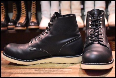 【10D 良品 14年】レッドウィング 8165 アイリッシュセッター 黒 ブラッククローム プレーントゥ 編み上げ ブーツ redwing HOPESMORE