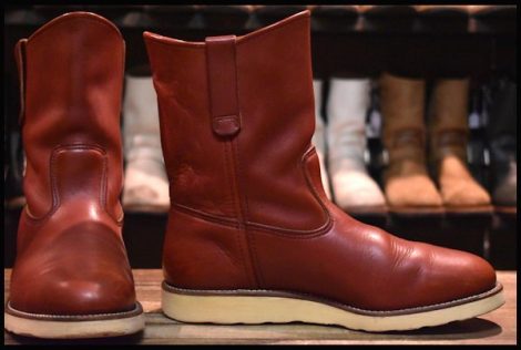 【8EEE 良品 緑犬タグ 95年】レッドウィング 866 ペコス オロラセット 赤茶 プルオン ブーツ redwing pecos HOPESMORE