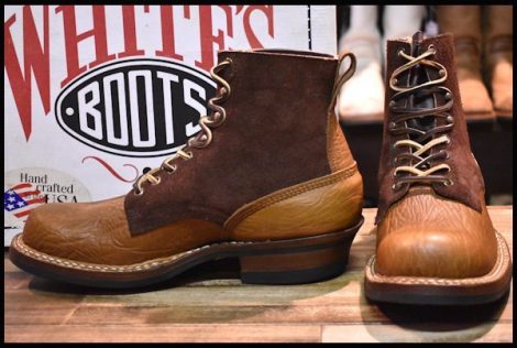 【9E 美品】WHITE’S ホワイツ スモークジャンパー 350MV ブルハイド×ラフアウト ブラウン 茶 編み上げ ビブラム430 ブーツ HOPESMORE