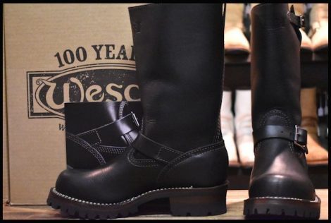 【7.5D 箱付 美品 18年】WESCO ウエスコ カスタムボス 11インチハイト ブラック 黒 ビブラム100シングル エンジニア ブーツ BOSS HOPESMORE