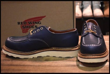 【8D 箱付 未使用 15年】レッドウィング 8100 オックスフォード インディゴ ネイビー 青 ブルー 短靴 ローカット ブーツ redwing HOPESMORE