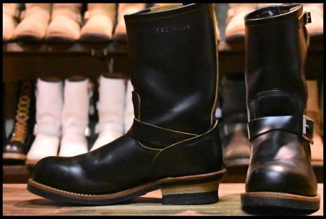 【9D 美品】レッドウィング 9268 エンジニア 黒 ブラッククローンダイク スチールトゥ ブーツ redwing HOPESMORE