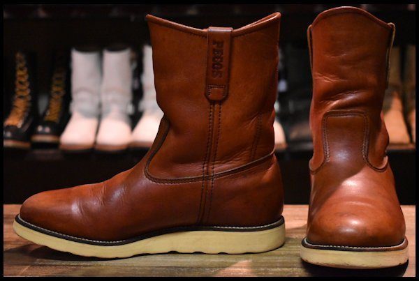 新しい到着 犬刻印 茶 Red Wing 866 レッドウィング 緑犬タグ ペコス