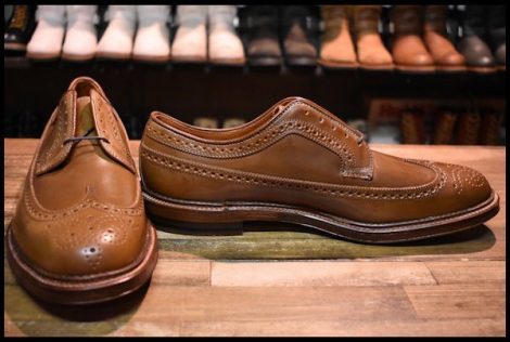 【11D 箱付 未使用】ALDEN オールデン 97891 ロングウイングチップ ウイスキー コードバン 茶 短靴 レースアップ ブーツ HOPESMORE