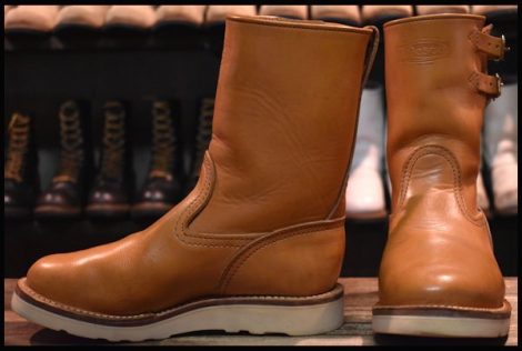 【7.5E 良品 17年】WESCO ウエスコ カスタムボス ベジタン 9インチハイト ダブルストラップ ブーツ BOSS HOPESMORE