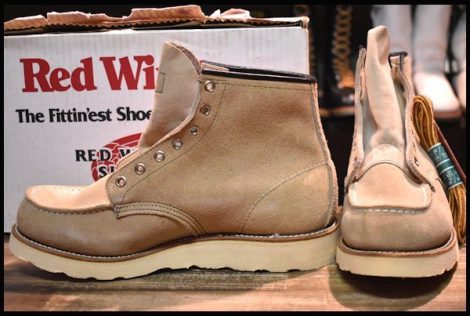 【8.5E 箱付 DEAD 羽タグ 96年】レッドウィング 8173 スエード アイリッシュセッター タン ラフアウト モック ブーツ redwing HOPESMORE