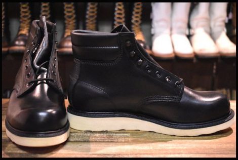 【8.5E 箱付 DEAD 羽タグ 97年】レッドウィング 206 編み上げ ブーツ 黒 ブラック プレーントゥ redwing 8133 HOPESMORE