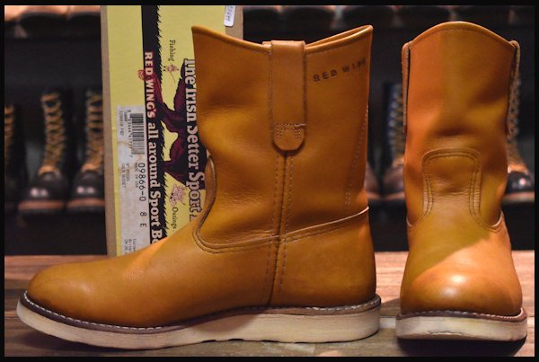 【8E 箱付 良品 11年】レッドウィング 9866 ゴールドラセット ペコス クッションソール 茶 ブーツ redwing pecos  HOPESMORE