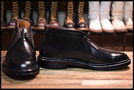 【7.5E 箱付 未使用】ALDEN オールデン 1340 チャッカ ブラック シェルコードバン 黒 短靴 ローカット 編み上げ ブーツ HOPESMORE