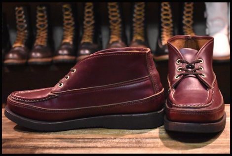 【9D 美品】RUSSELL MOCCASIN ラッセルモカシン スポーティングクレーチャッカ バーガンディクロムエクセル 短靴 ブーツ HOPESMORE