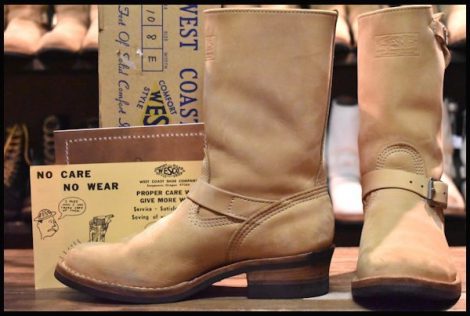 【8E 箱付 良品 限定 10年】WESCO ウエスコ ナローボス 7710 バーラップ エンジニア ベージュ ビブラム700シングル BOSS ブーツ HOPESMORE