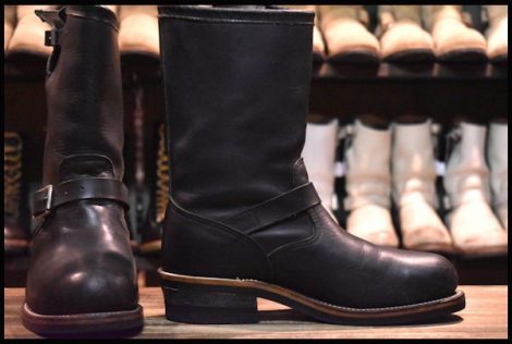 【8EE 良品 PT91 黒タグ 95年】Chippewa チペワ 27899 エンジニア 黒 スチールトゥ 11インチハイト ビブラムソール ブーツ HOPESMORE