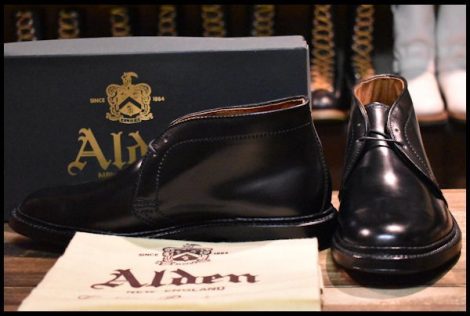 【7.5E 箱付 未使用】ALDEN オールデン 1340 チャッカ ブラック シェルコードバン 黒 短靴 ローカット 編み上げ ブーツ HOPESMORE