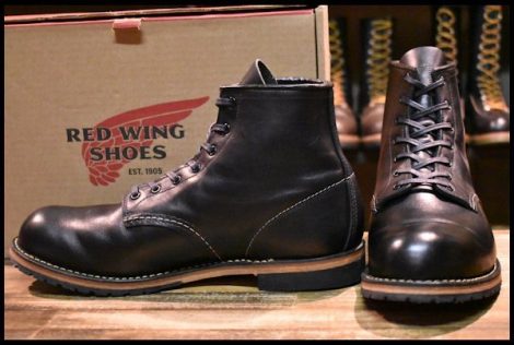 【10EE 箱付 美品 20年】レッドウィング 9414 ベックマン 黒 ブラック フェザーストーン プレーントゥ ブーツ redwing HOPESMORE