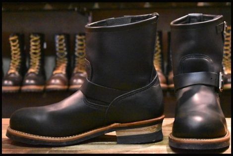 【10.5D 美品 13年】レッドウィング 2976 ショート エンジニア 黒 ブラッククローム スチールトゥ ブーツ redwing HOPESMORE