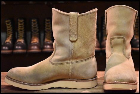 【9E 良品 06年】レッドウィング 8168 スエード ペコス ホーソーン アビレーン ラフアウト ベージュ ブーツ redwing pecos HOPESMORE