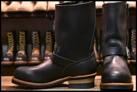 【9D 美品 08年】レッドウィング 2268 エンジニア 黒 ブラッククローム スチールトゥ ブーツ redwing HOPESMORE