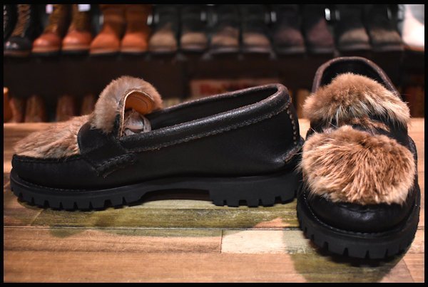 【10E 美品】YUKETEN ユケテン Penny Loafer ペニーローファー Beaver Hair ビーバー ワックスブラック ローカット  ブーツ HOPESMORE