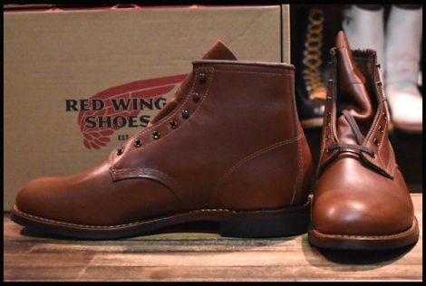 【10.5D 箱付 未使用 18年】レッドウィング 9063 ベックマン ブーツ チーク フェザーストーン 茶 フラットボックス redwing HOPESMORE