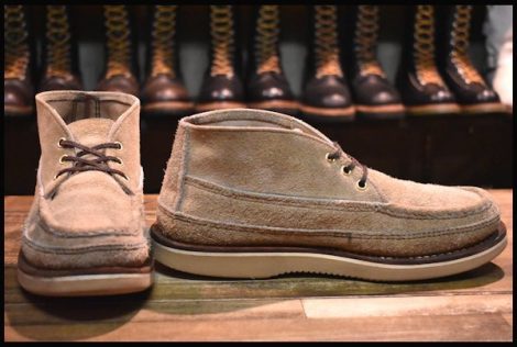 【8.5E 良品】RUSSELL MOCCASIN ラッセルモカシン スポーティングクレーチャッカ ダブルモカシン スエード ブーツ 短靴 HOPESMORE