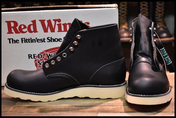 【8D 箱付 DEAD 犬タグ 97年】レッドウィング 8165 アイリッシュセッター 黒 ブラッククローム プレーントゥ ブーツ redwing  HOPESMORE