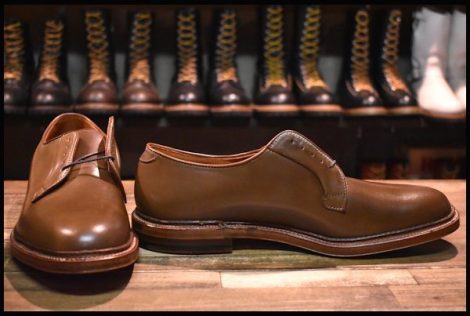 【11D 箱付 未使用】ALDEN オールデン 9905 オックスフォード ウイスキーコードバン プレーントゥ ブーツ 茶 シューズ 短靴 HOPESMORE