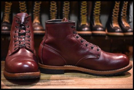【8D 箱付 良品 16年】レッドウィング 9011 ベックマン ブラックチェリー フェザーストーン プレーントゥ ブーツ redwing HOPESMORE