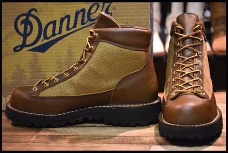 【7EE 箱付 美品 白タグ】Danner ダナーライト 30420X 茶 ブラウン カーキ ゴアテックス GORE-TEX 編み上げ ハイキング ブーツ HOPESMORE