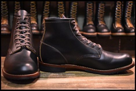 【11D 箱付 美品 18年】レッドウィング 9060 ベックマン ブラッククローンダイク 黒 茶芯 フラットボックス ブーツ redwing HOPESMORE