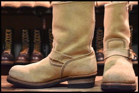 【8D 良品 13年】レッドウィング 8268 スエード エンジニア ホーソーンアビレーン ラフアウト スチールトゥ ブーツ redwing HOPESMORE