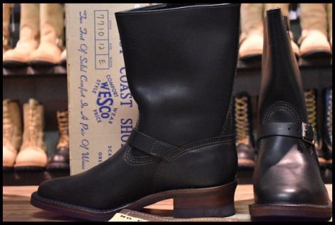 【12E 箱付 DEAD 09年】WESCO ウエスコ ナローボス 7710 ブラック 黒 エンジニア ブーツ HOPESMORE