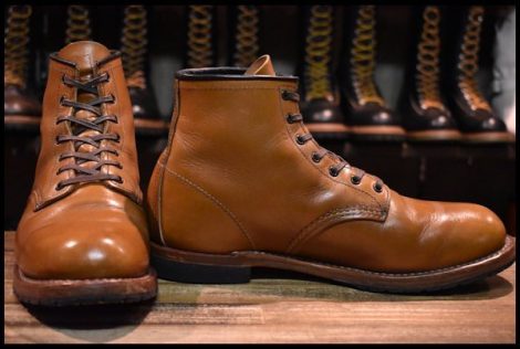 【10D 良品 15年】レッドウィング 9013 ベックマン チェスナット フェザーストーン プレーントゥ ブーツ 編み上げ redwing HOPESMORE