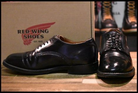 【6.5D 箱付 良品 19年】レッドウィング 9087 Mil-1 ミルワン ブルーチャー オックスフォード ブラック 黒 短靴 ブーツ redwing HOPESMORE