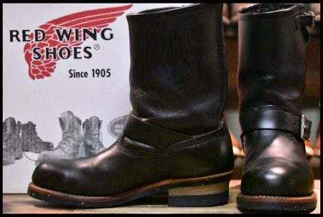 【8.5D 箱付 良品 08年】レッドウィング 2268 エンジニア 黒 ブラッククローム スチールトゥ ブーツ redwing HOPESMORE