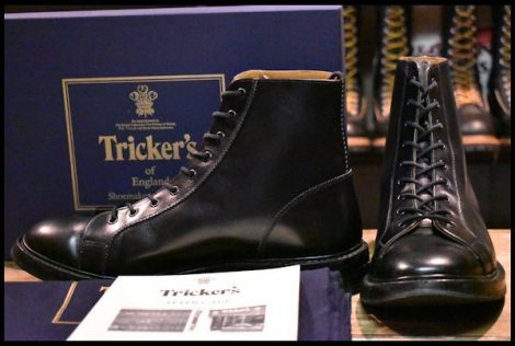 【UK10 箱付 良品】Tricker’s トリッカーズ M6087 モンキーブーツ ブラックボックスカーフ 黒 レースアップ 編み上げ boots HOPESMORE