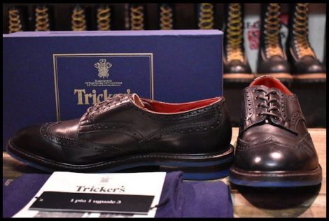 【UK11 箱付 良品 1piu1uguale3別注】Tricker’s トリッカーズ M7604 BOURTON ダークブラウン 茶 短靴 編み上げ ブーツ HOPESMORE