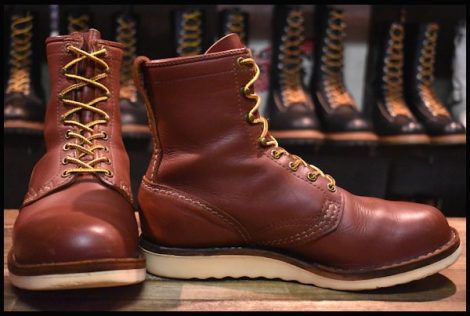 【8.5E 中古 11年】WESCO ウエスコ カスタムジョブマスター レッドウッド 赤茶 ビブラム1010シングル 編み上げ ロング ブーツ HOPESMORE