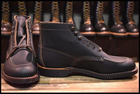 【8.5D 箱付 未使用 19年】レッドウィング 8075 1930s スポーツ ブーツ 黒 ブラック プレーリー redwing フラットボックス HOPESMORE